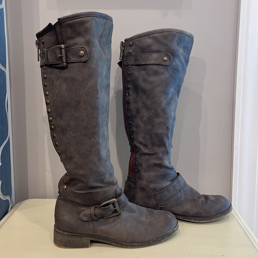 STUDDED/ZIPPERS RIDING BOOTS - Picture 3 of 4